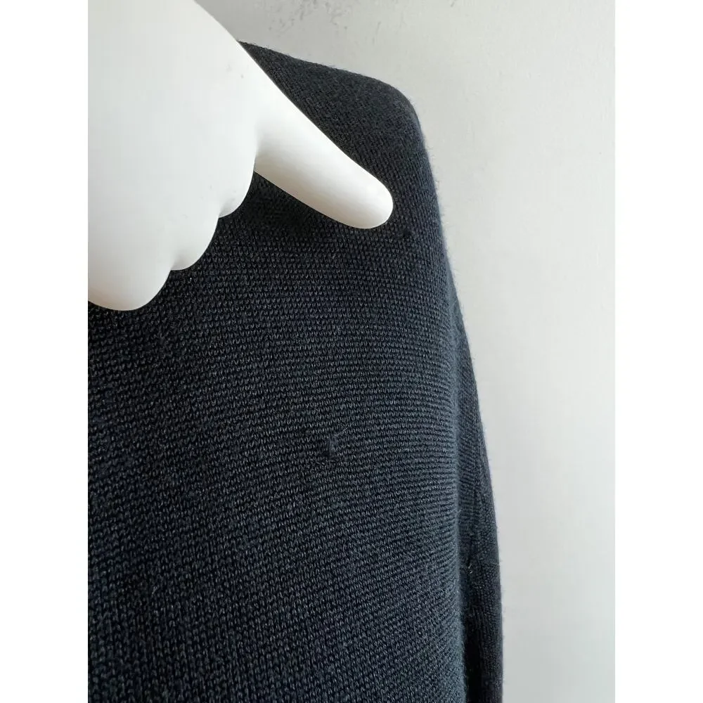 Equipment Femme Black V-Neck Long Sleeve Women's Pullover Silk Sweater M Medium